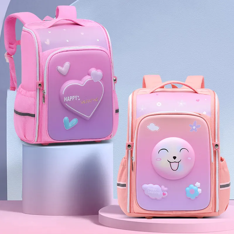 New Elementary School Student Astronaut Unicorn Love Smiling Face Integrated Hard Shell Backpack