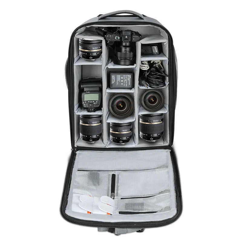 New Gray Travel Photography Equipment Backpack Outdoor Lightweight Handheld Camera Photography Backpack