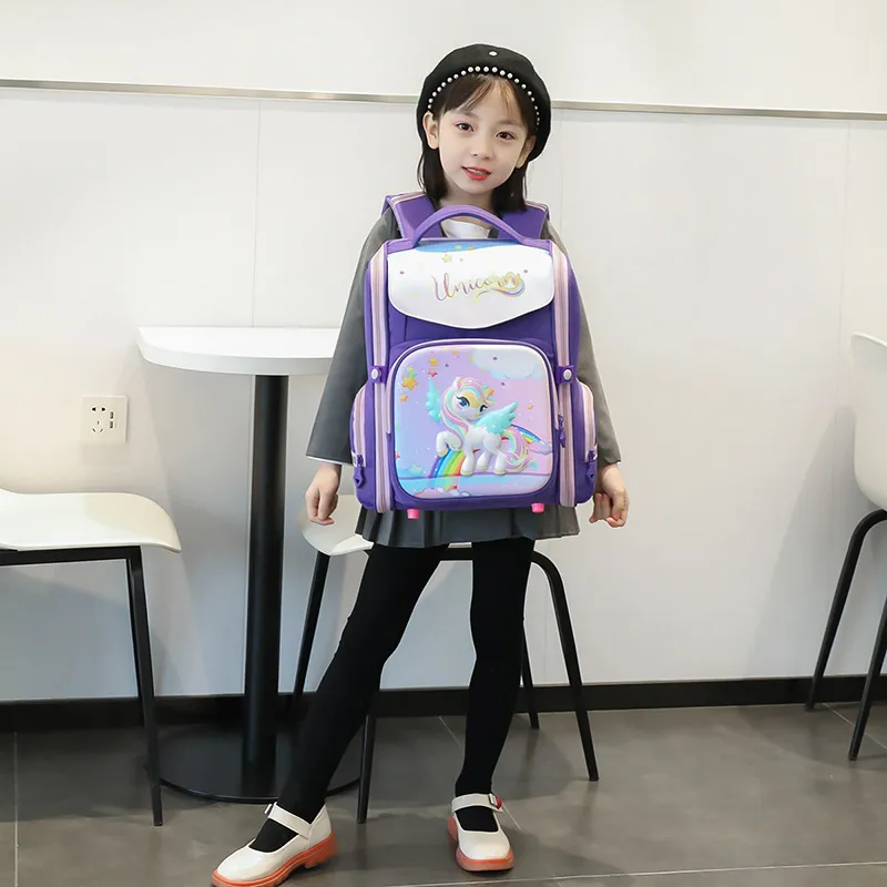 New Load Reducing Cartoon Student Backpack with Large Capacity Lightweight Backpack