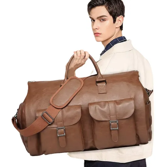 Travel Suit Bag Clothing Storage Bag with Wheels Portable Fashionable Shoe Compartment Detachable Lever Storage Bag