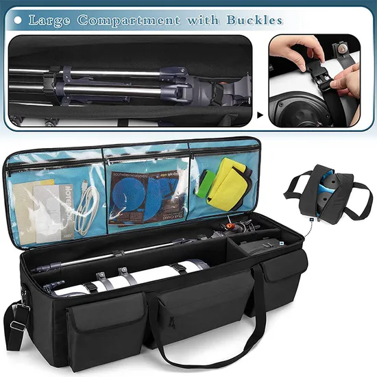 Multifunctional Anti Splash Travel Photography Tripod Storage Bag Outdoor One Shoulder Astronomical Telescope Shock-Absorbing Crossbody Bag