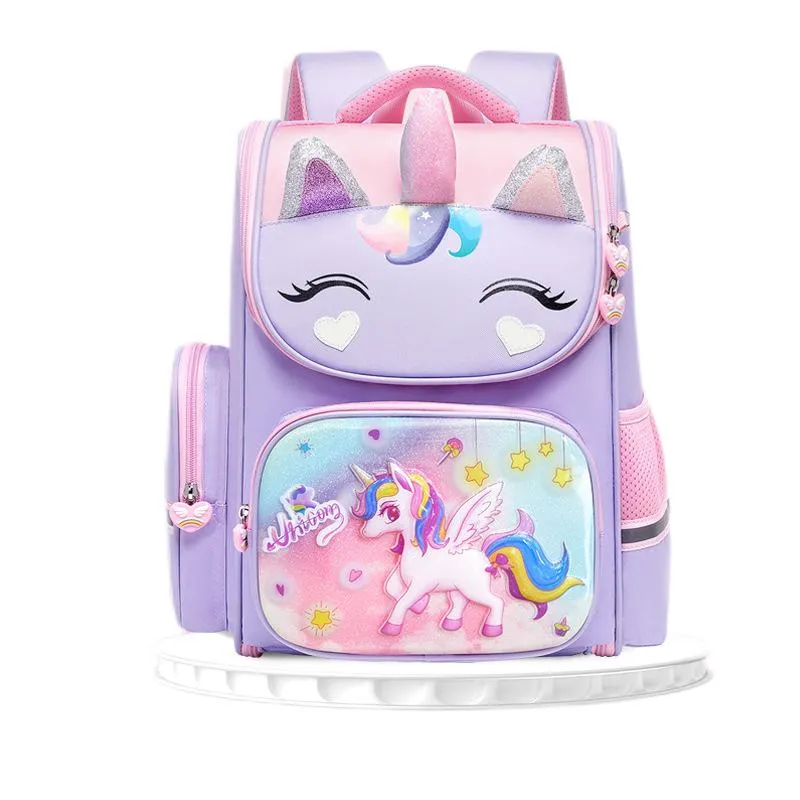 2024 New Children&prime;s Primary Backpack with Spine Protection Splash Proof Oxford Cloth