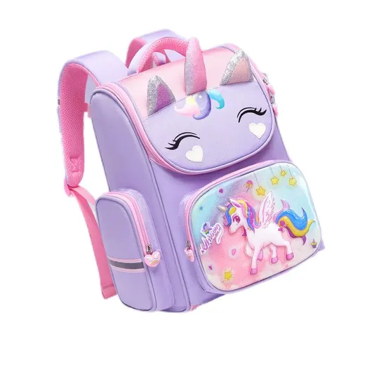 2024 New Children′s Primary Backpack with Spine Protection Splash Proof Oxford Cloth