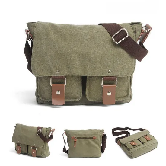 Canvas Men′s and Women′s Crossbody Bag One Shoulder Canon Photography Sony Mirrorless SLR Camera Bag