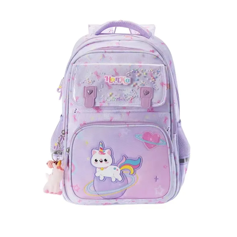 Elementary School Cartoon Girl Backpack Spine Protection Backpack with Multiple Compartments Large Capacity