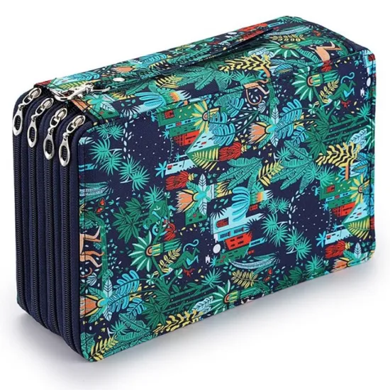 Oxford Cloth Large Capacity Printed Multi-Color Pencil Case Student Stationery Bag 200 Hole Art and Painting Storage Pencil Case