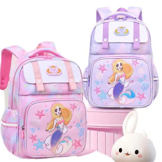 New Elementary School Backpack Girl Mermaid Large Capacity Backpack Load Reducing and Breathable Backpack