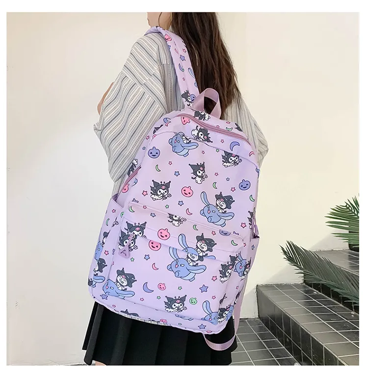 New Cartoon Coolomi Cute Three Piece Student Lightweight School Bag Sanrio Large Capacity Full Print Backpack