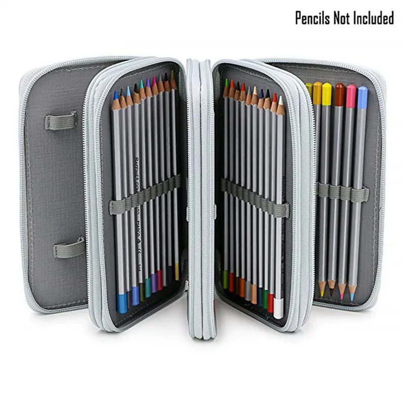 New 72 Color Pencil Case Student Large Capacity Pencil Case Art Painting Storage Bag Stationery Box