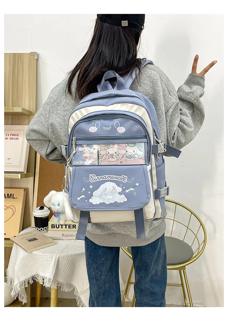 Kuromi Backpack for Girls Ins Elementary School Students Large Capacity Backpack