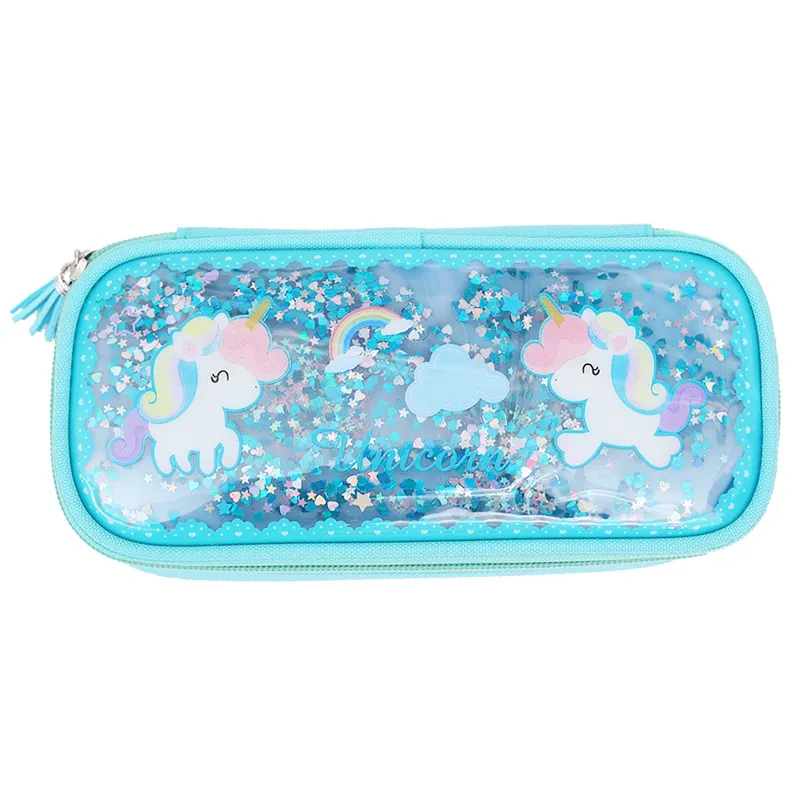 Flowing Sand Pencil Bag Unicorn Flamingo Male and Female Students Pencil Pouch