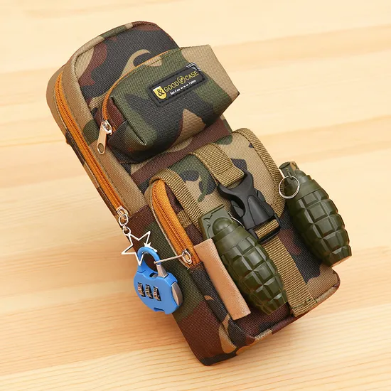 Camouflage Zipper Pencil Case for Male Primary and Secondary School Students Pencil Case Pouch
