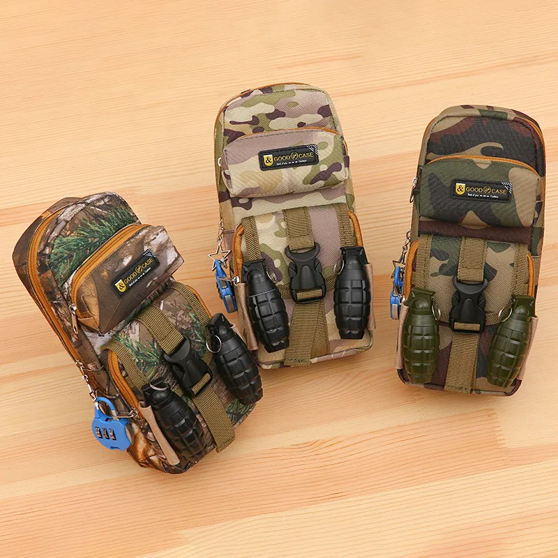 Camouflage Zipper Pencil Case for Male Primary and Secondary School Students Pencil Case Pouch