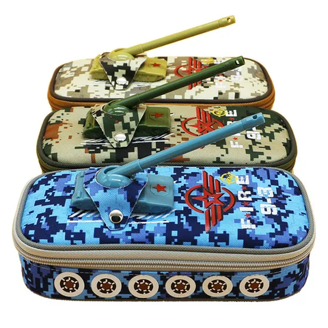 Tank Camouflage Pencil Case Elementary School Stationery Box