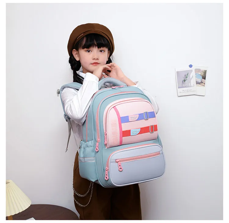 2024 New Primary School Student Backpack for Boys and Girls Children&prime;s Simple Backpack