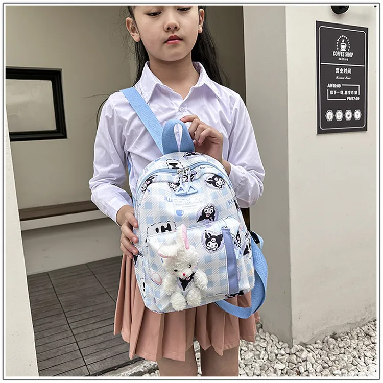 New Children&prime;s Backpack Cute Cartoon Doll Backpack Lightweight Backpack with Large Capacity