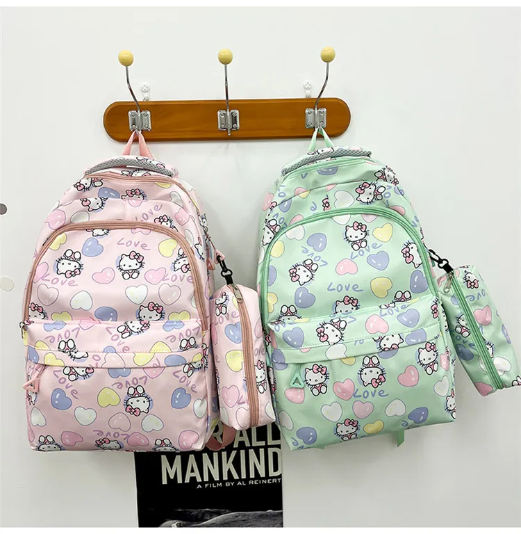 New Cute Cartoon Two-Piece Backpack with Large Capacity Lightweight Backpack