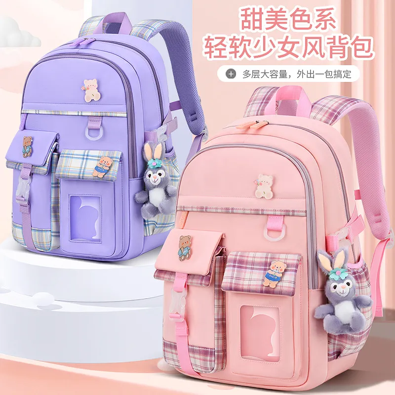 New Elementary School Student School Backpack Cartoon Cute Children&prime;s Lightweight Load Reducing Student School Backpack