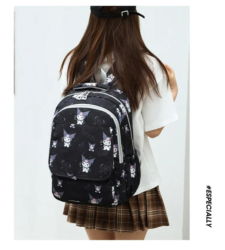 Kuromi&prime;s New Student Backpack Is Lightweight and Large Capacity Oxford Cloth Backpack