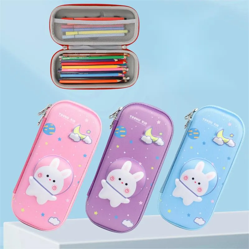 Elementary School Cartoon EVA Pencil Case 3D Waterproof and Anti Drop Children&prime;s Large Capacity Stationery Box