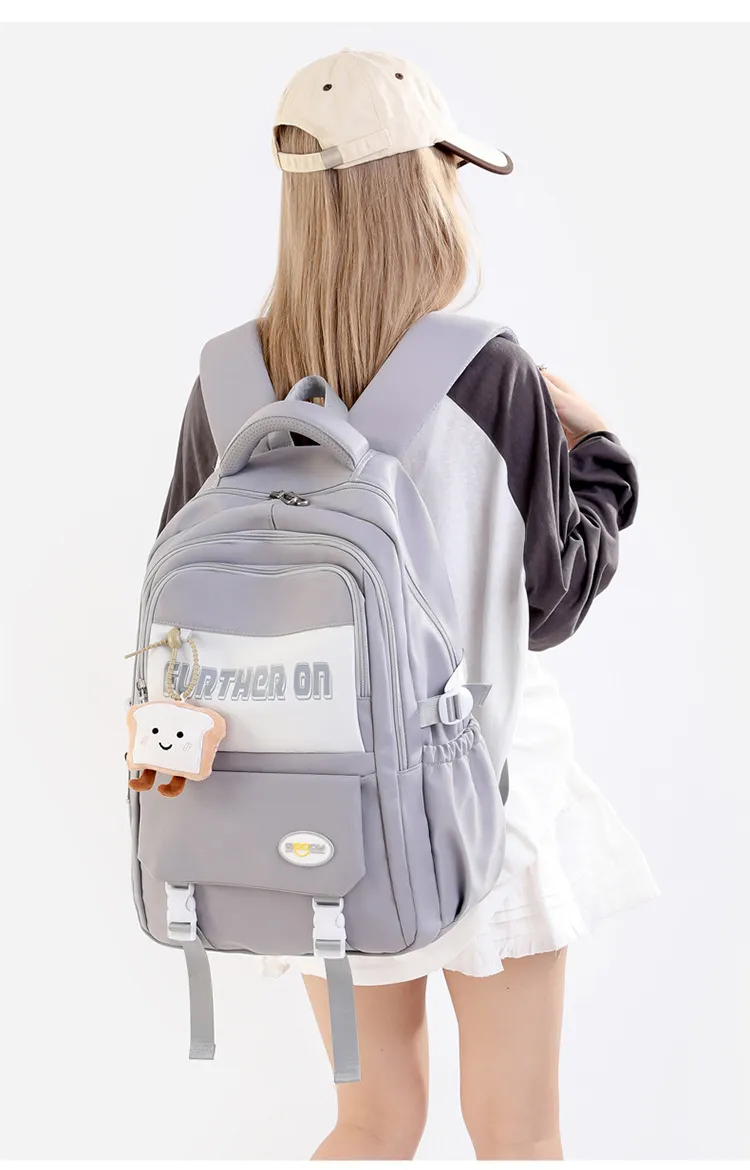 Retro High School Student Junior High School Student Backpack for Women Korean Sytle Backpack for Men Large Capacity Travel Backpack