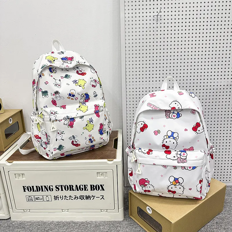 New Cute Backpack Lightweight and Large Capacity Girl Cartoon Nylon Backpack
