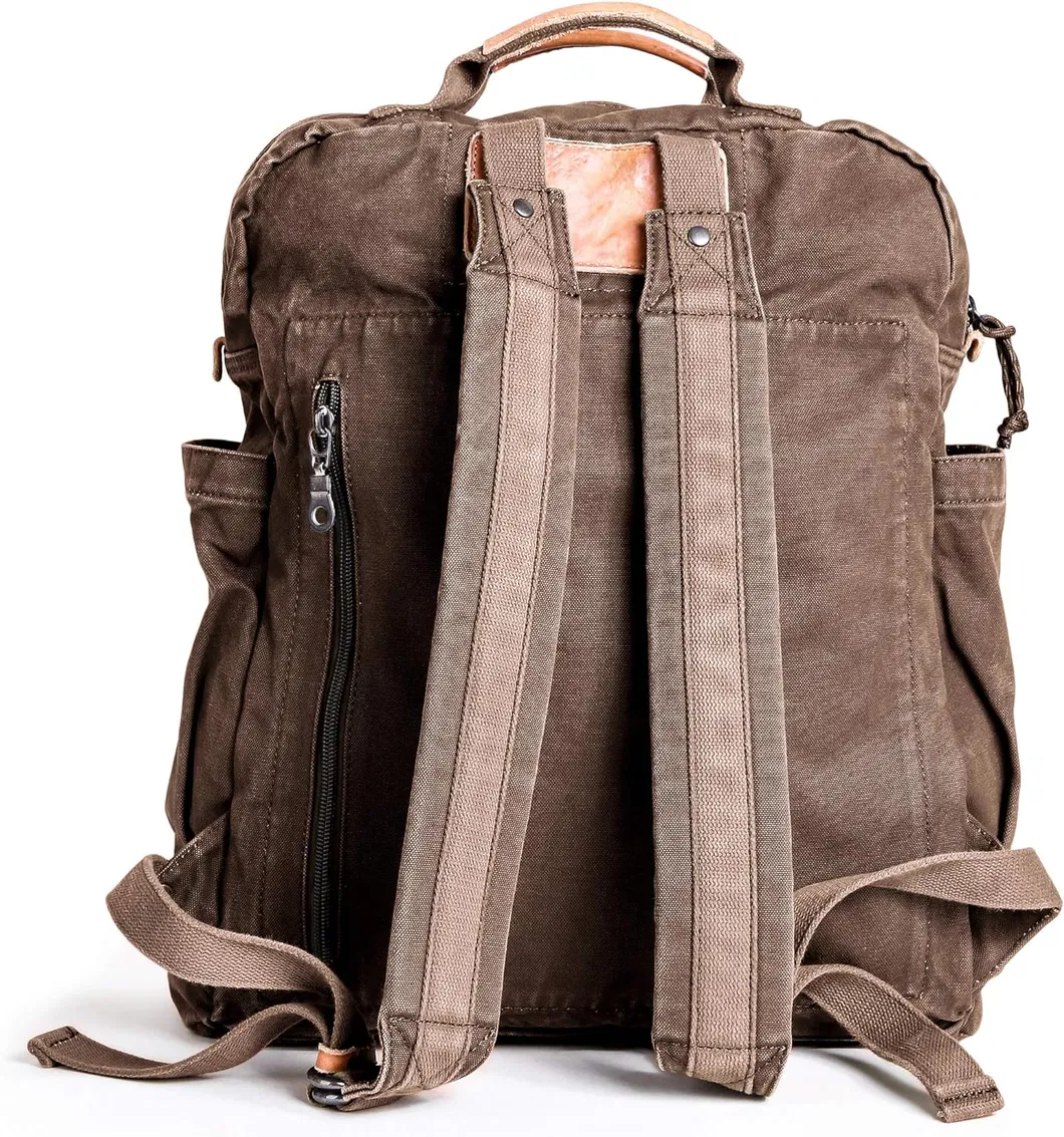2024 New Retro Durable Canvas Outdoor Sports Travel Hiking Backpack