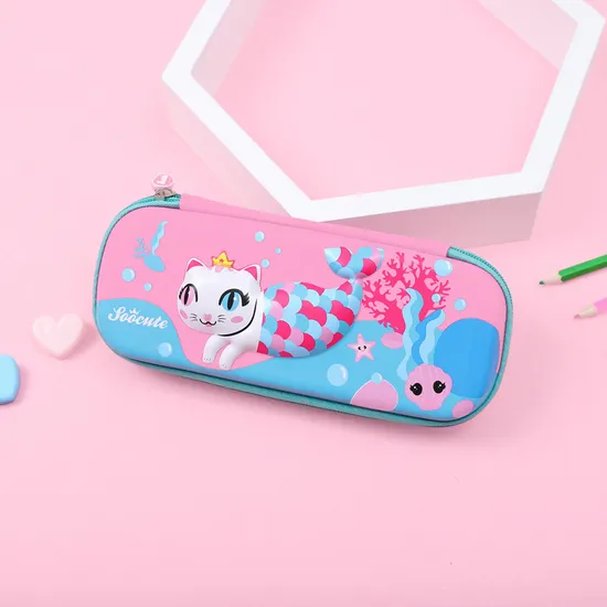 Cartoon 3D Pencil Case for Elementary School Students, Large Capacity Stationery Box, Pencil Case
