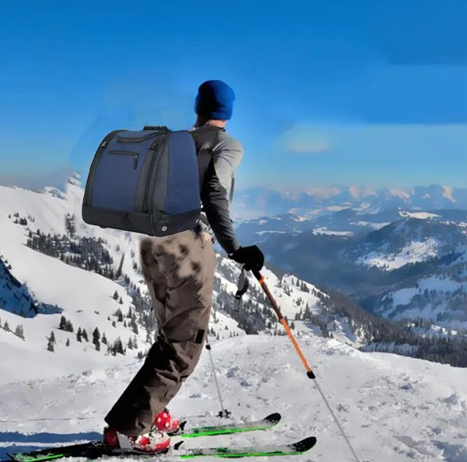 Waterproof Snow Gear Backpack Skiing and Snowboarding Travel Luggage for Air Travel Skating Ski Boot Bag