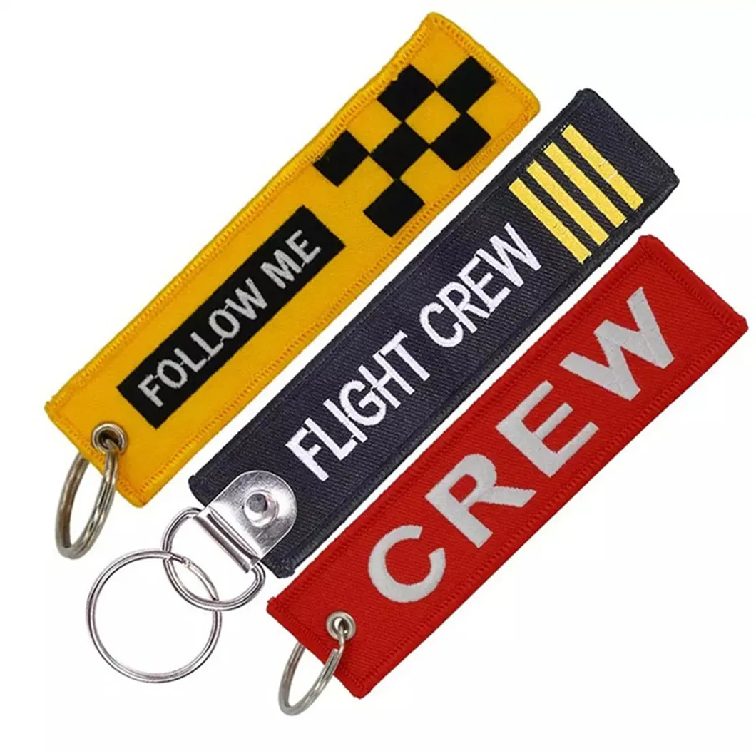 Personalized Custom Shape Logo Patch Tag Embroidery Embroidered Key Chain Keychain
