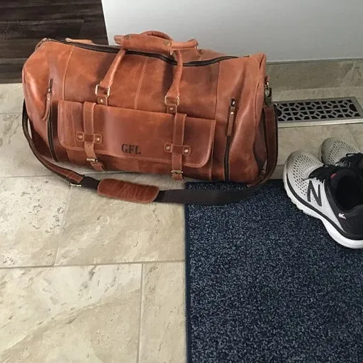 Duffel Bags for Men and Women Full Grain Leather for Travelling Carry Overnight Weekend Bags