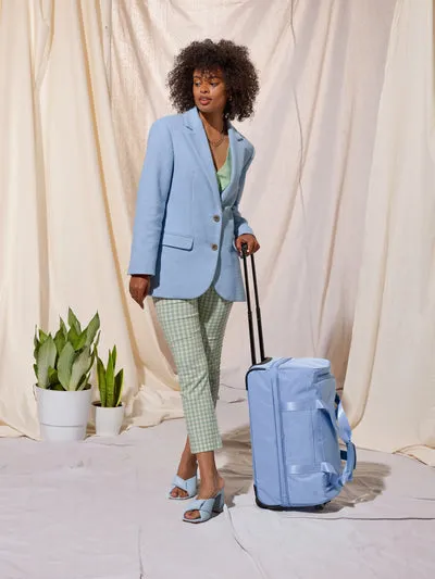 Custom Foldable Polyester Travelling Trolly Large Carry on Rolling Trolley Luggage Wheeled Duffle Bag