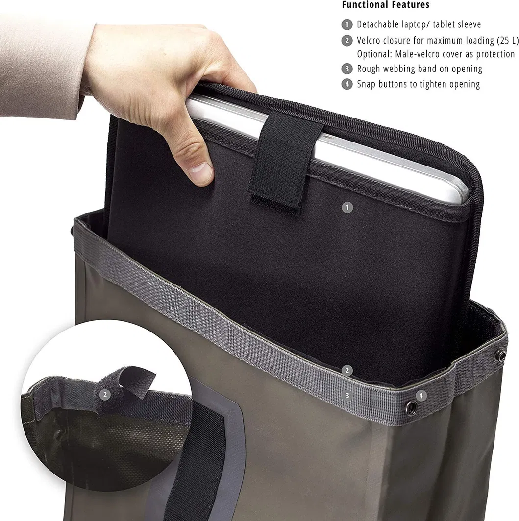 Roll-Top Waterproof Bicycle Backpack Messenger Backpack 15 Inch Laptop