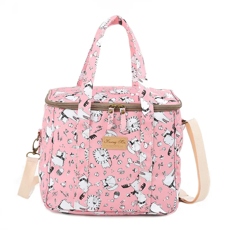 Factory Outlet Portable Cartoon Student Aluminum Film Oxford Cloth Bento Bag with Customized Logo