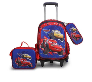 High Quality Wheeled Backpack Travel School Bag Set School Bag with Lunch Bag