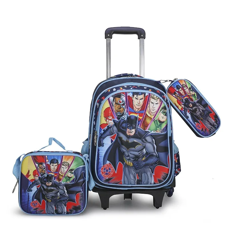 High Quality Wheeled Backpack Travel School Bag Set School Bag with Lunch Bag