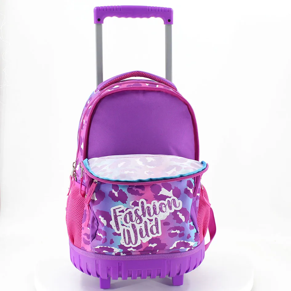 New Design Fashion Print Trolley Backpack Smooth Stretch Student Trolley Bag Can Be Customized Logo