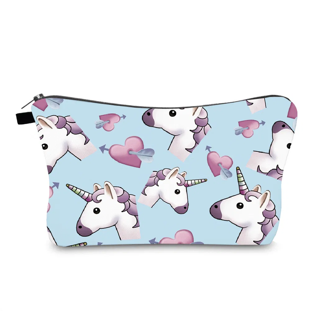 Cartoon Cute Unicorn Kids Pencil Pouch Large Cosmetic Makeup Bag for Girls