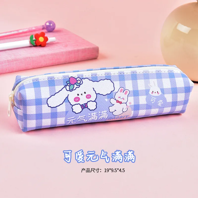 Cartoon Cute School Stationery Bag Kawaii Leather Pencil Pouch for Kids