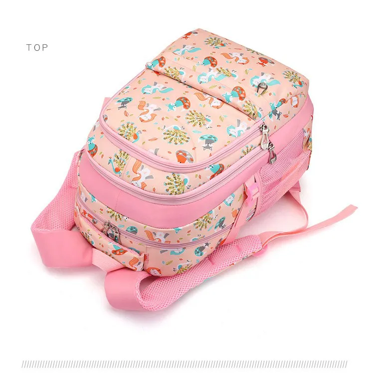 Simggle Backpack Primary Secondary Students Waterproof School Bag Cute Cartoon Printed Backpacks for Girls