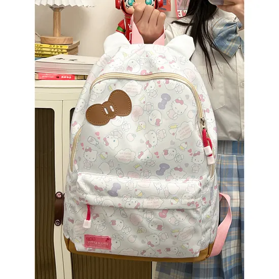 Factory Cute Cat Backpack Printed Large Capacity Trendy Backpack for Middle and High School