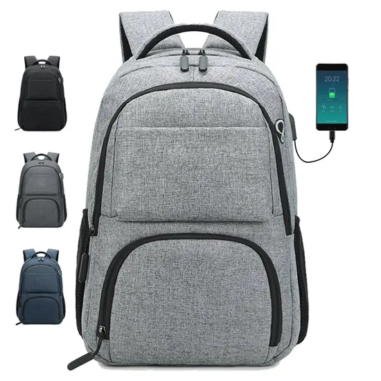 Custom Logo Multifunction Anti-Theft USB Business Laptop Backpacks with Earjack