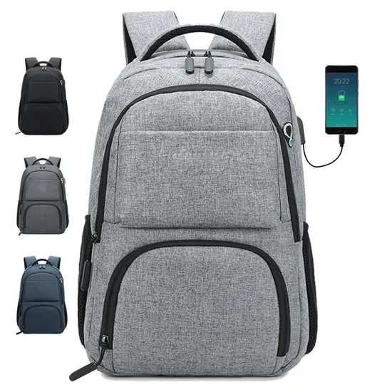 Custom Logo Multifunction Anti-Theft USB Business Laptop Backpacks with Earjack