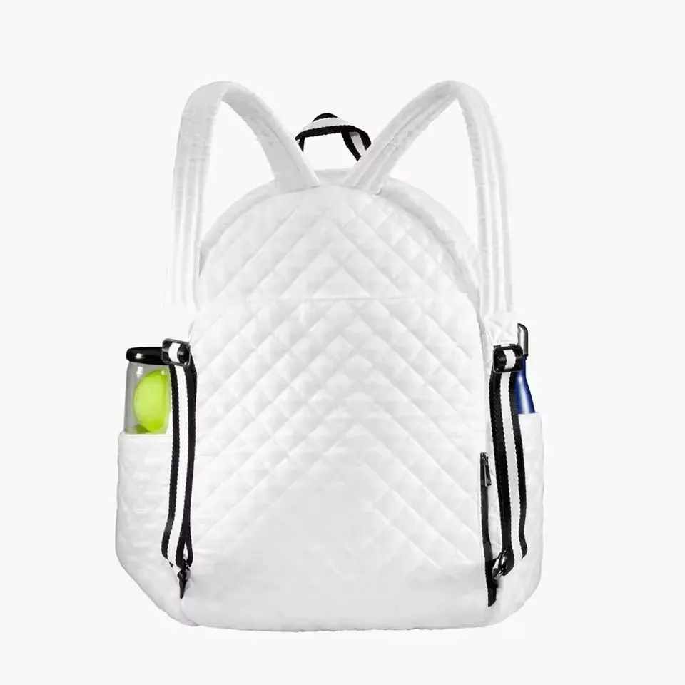 Customized PU Waterproof Pickleball Bag for Outdoor Sports Training, Large Capacity White Portable Tennis Bag