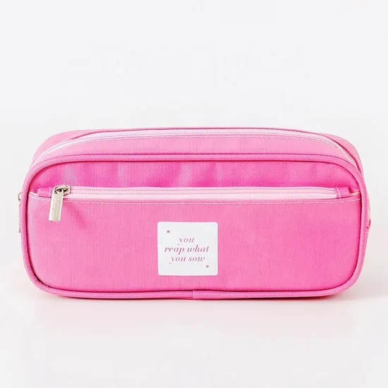 Creative Custom School Student Zipper Canvas Pencil Case Large Capacity