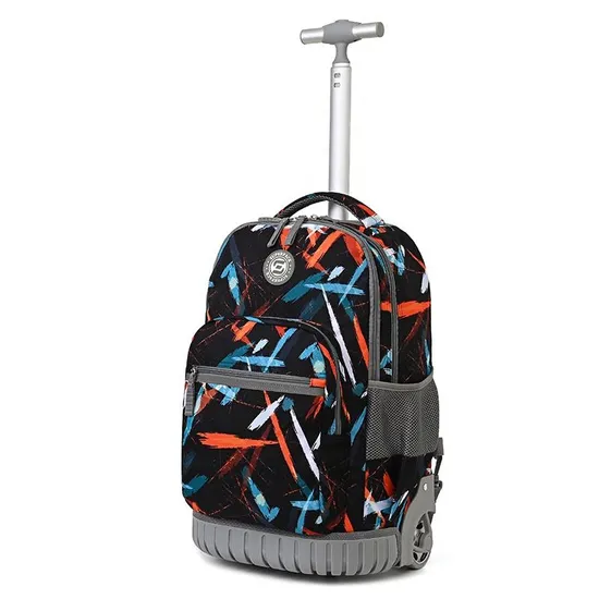 Wheeled Backpack Students Luggage School Book 18 Inch Trolley Backpack Multifunction Rolling Backpack