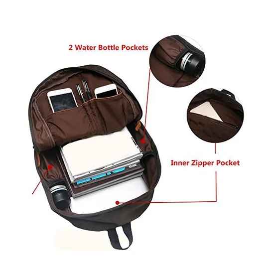 Laptop Backpacks School Book Bags Water Resistant Travel for Womens Mens Boys Girls Business Customized Logo Unisex Solid Nylon