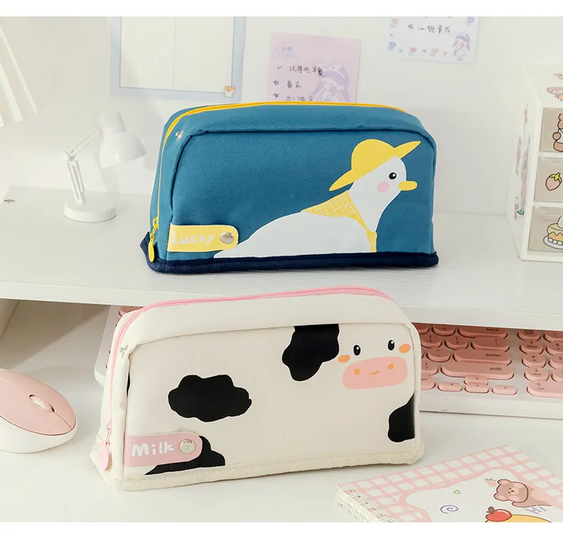 Factory Price Large Capacity Pen Case Cute Pen Bag Office Stationery Bag Pencil Case