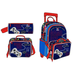 Custom Logo Kids Trolley Bags Waterproof Children School Trolley Backpack for Boys