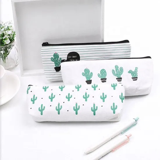 Wholesale Cheap School Kids Gifts Zipper Canvas Cute Cactus Pencil Pouch5.0 (1 review) Ready to Ship